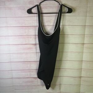 Speedo Black‎ White CrissCross Back Swimsuit Size 16